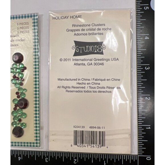 Green Burgundy Studio 18 Rhinestone Clusters Crystal Jewel 3 pack - Picture 3 of 3